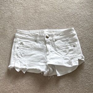 white jean shorts